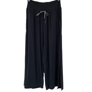 Free People Movement Black Lounge High Rise Side Slit Lagenlook Wide Leg Pants